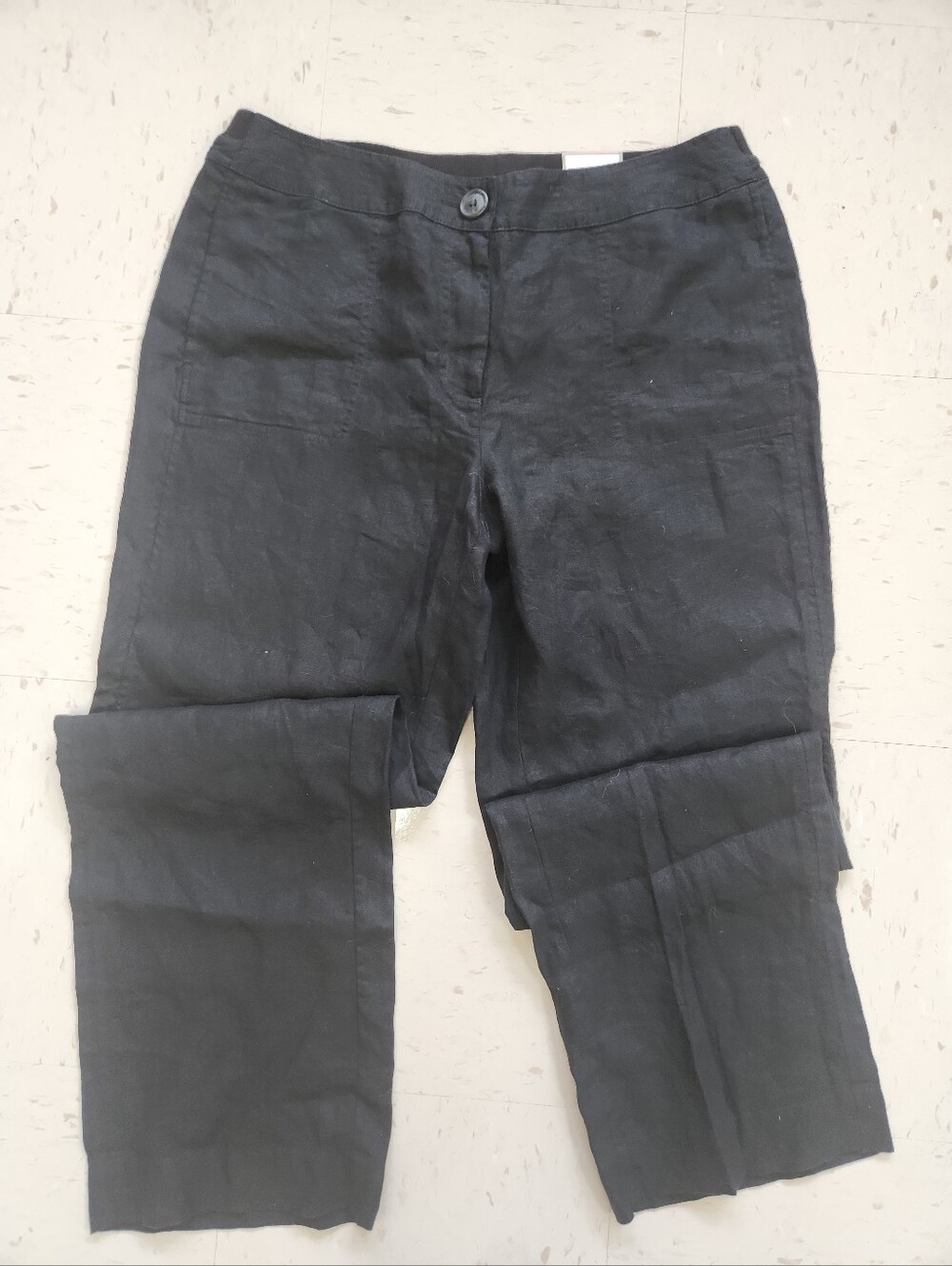 Chicos The Ultimate Fit Black 100% Linen Easy Pants Women's Size 14 Chicos 2.5